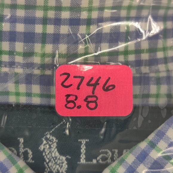 Ralph Lauren Shirt Mens 3XB Green Blue Check Classic Fit Short Sleeve Button - Picture 10 of 10